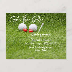 Golf Wedding Invitation card met twee harten Briefkaart
