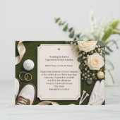 Golf Wedding Invitation with White Roses (Debout devant)