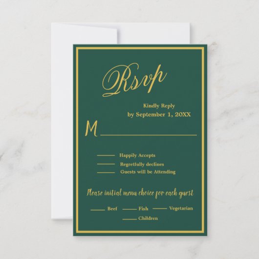 Golf Wedding RSVP Card QR Code Optional  (Devant)