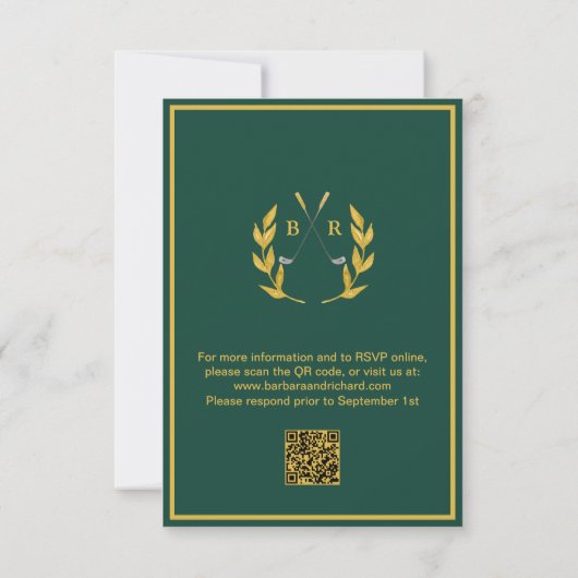 Golf Wedding RSVP Card QR Code Optional  (Dos)