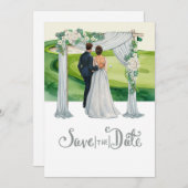 Golf Wedding Save the Date Golf thema Kaart (Voorkant / Achterkant)
