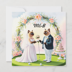 Golf Wedding thema voor Cat Lovers GOLFER Save The Date