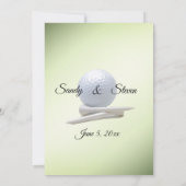 Golf Wedding Theme Green Invitations Kaart (Achterkant)