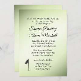 Golf Wedding Theme Green Invitations Kaart