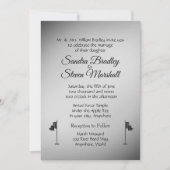 Golf Wedding Theme Silver-uitnodigingen Kaart (Voorkant)