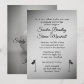 Golf Wedding Theme Silver-uitnodigingen Kaart (Voorkant / Achterkant)