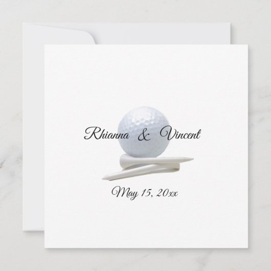 Golf Wedding Theme White Invitations (Dos)