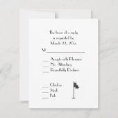 Golf Wedding Theme White Menu RSVP (Voorkant)