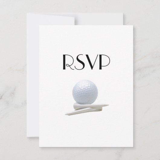 Golf Wedding Theme White Menu RSVP (Dos)
