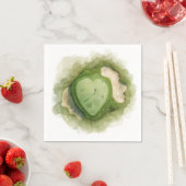 Golf wedding with heart shape servet (Insitu)