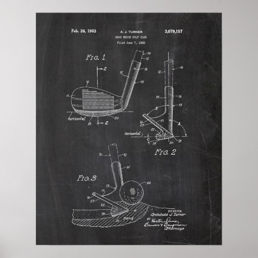 Golf Wedge Patent Poster (Voorkant)