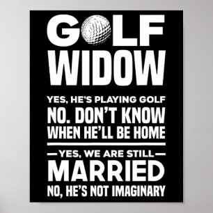 Golf Weduwe Funny Golf Golfer Vrouw Poster