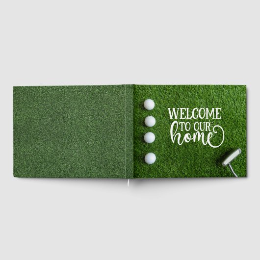 Golf Welkom in onze thuisgolfer op groen gras Gastenboek (Volledig)