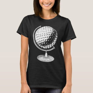 Golf-Wereldbol Golf-balkWereldbol in een standaard T-shirt