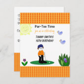 Golf Whimsical Invitation de fête d'anniversaire (Devant / Derrière)