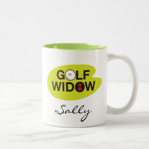 Golf Widow_Badge van Honor_on de green_sjabloon Tweekleurige Koffiemok