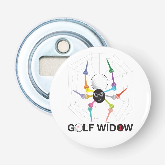 Golf Widow Black Widow Spider Button Flesopener (Voorkant)