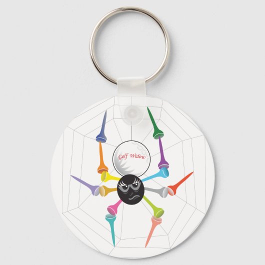 Golf Widow Black Widow Spider T - shirts Sleutelhanger (Voorkant)