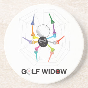 Golf Widow Black Widow Spider T - shirts Zandsteen Onderzetter