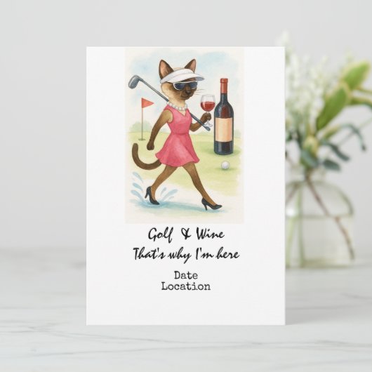 Golf Wine Tasting Event Invitation  (Debout devant)