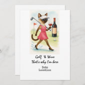 Golf Wine Tasting Event Invitation  (Devant / Derrière)