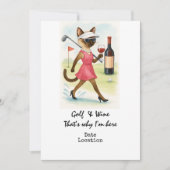 Golf Wine Tasting Event Invitation  Kaart (Voorkant)