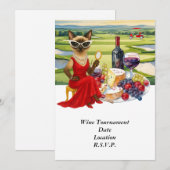 Golf wine tasting tournament with wine at course kaart (Voorkant / Achterkant)