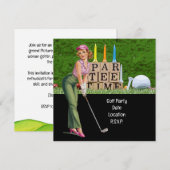 Golf Woman golfer party Save The Date (Voorkant / Achterkant)