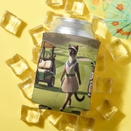 Golf Woman Golfer voor Cat Lover Blikjeskoeler