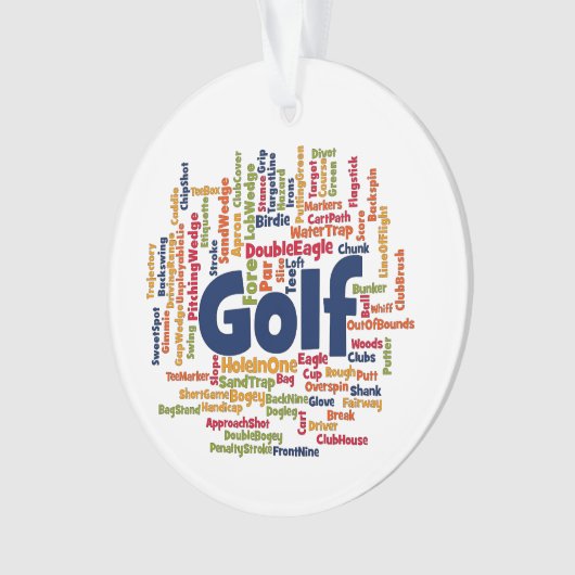 Golf Word Cloud Ornament (voorkant)