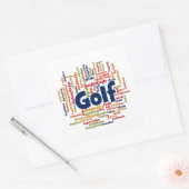 Golf Word Cloud Vierkante Sticker (Envelop)