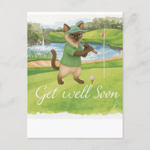 Golf Word snel goed met de golfbaan achtergrond Briefkaart