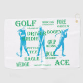Golf Words Golfer Golfhanddoek (Horizontaal)