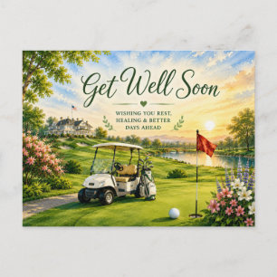 Golf Wordt Gauw Beter Waterverf voor Golfer Briefkaart
