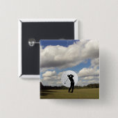 Golf World Vierkante Button 5,1 Cm (Voorkant /achterkant)
