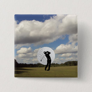 Golf World Vierkante Button 5,1 Cm