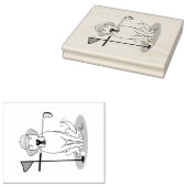 Golf Yellow Labrador Retriever Dog - Cute Rubberstempel (Gestempeld)