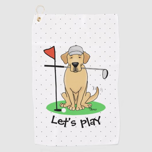 Golf Yellow Labrador Retriever (geel 3) Dog - Cute Golfhanddoek (Voorkant)