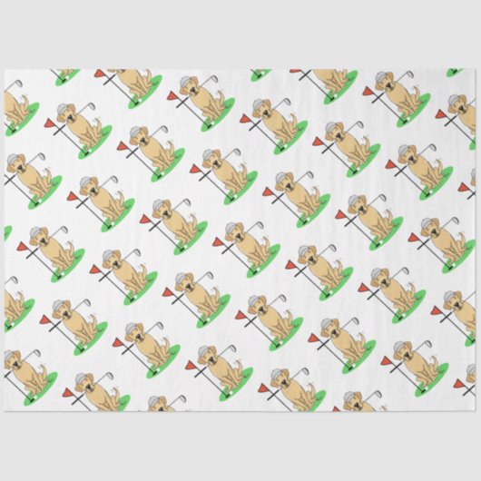 Golf Yellow Labrador Retriever (geel 3) Dog - Cute Tissuepapier (Voorkant)