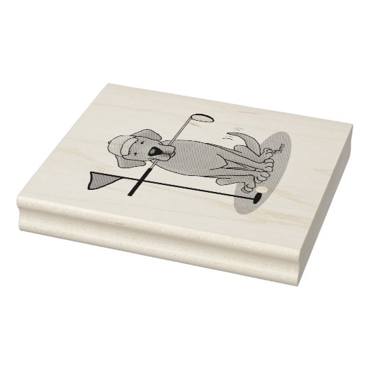 Golf Yellow Labrador Retriever (geel 5) Dog - Cute Rubberstempel (Stempel)