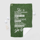 Golf zelfmotivatie citaten voor Golfer Green Grass Golfhanddoek (Insitu)