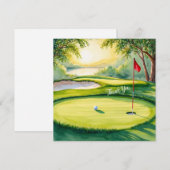 Golf zetten groen met Dank u woord Bedankkaart (Voorkant / Achterkant)