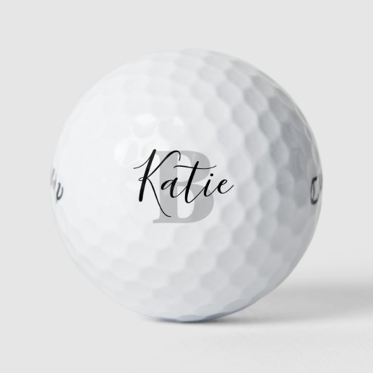 Golf zwarte grijze monogram, initiaal golfballen (Voorkant)