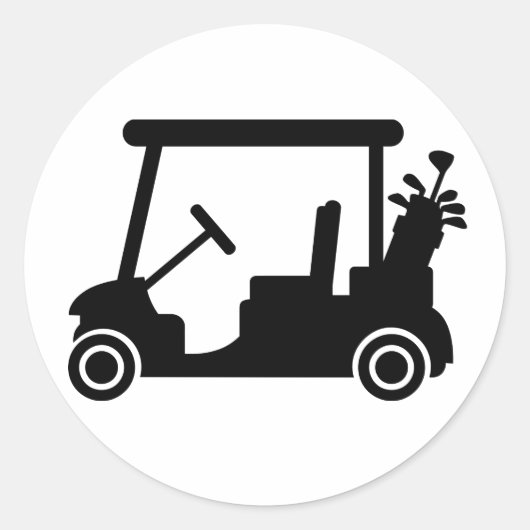 Golfauto Ronde Sticker (Voorkant)