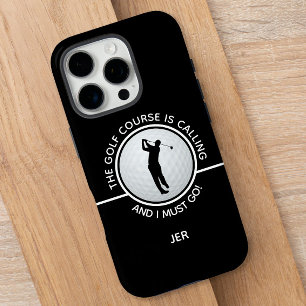 Golfbaan Citaat Heren Grappig Golfer Cadeau Zwart iPhone 16 Pro Hoesje
