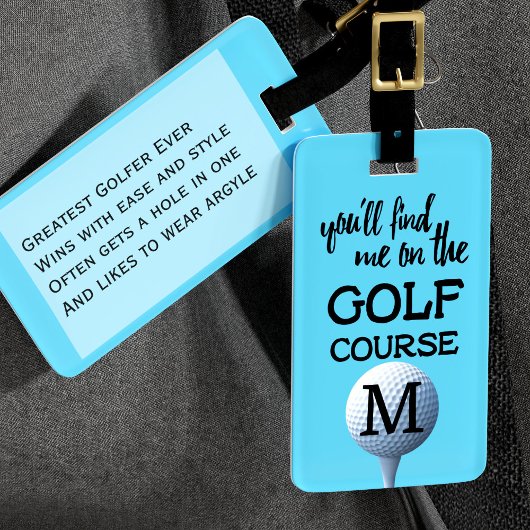 Golfbaan Citaat Monogram Bagage Label