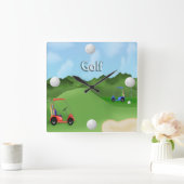 Golfbaan Clock Vierkante Klok (Huis)