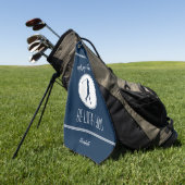 Golfbaan Dame Golfer Monogram Pro Modern Blauw Golfhanddoek (Groen)