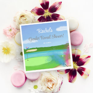 Golfbaan en Bunker Geslacht Reveal Baby Shower Servet