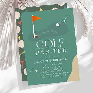 Golfbaan Fairway Vlag Kind Verjaardag Par-Tee Kaart